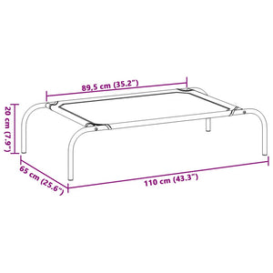 Förhöjd hundsäng svart 110x65x20 cm oxfordtyg och stål