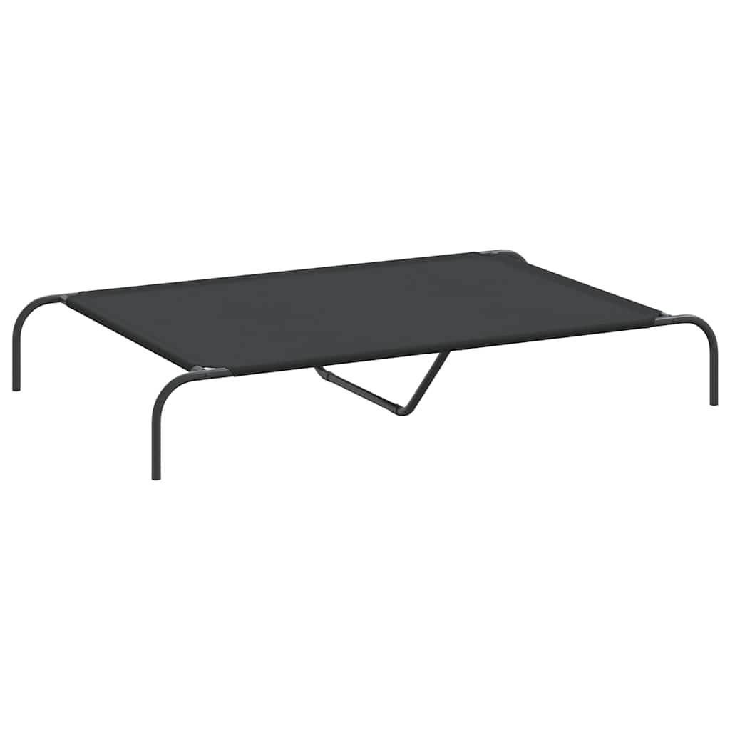 Förhöjd hundsäng svart 130x80x20 cm oxfordtyg och stål