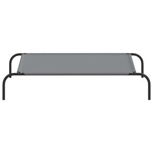 Förhöjd hundsäng grå 110x65x20 cm oxfordtyg och stål