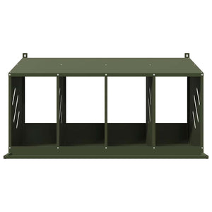 Kycklingholk med 4 fack olivgrön metall