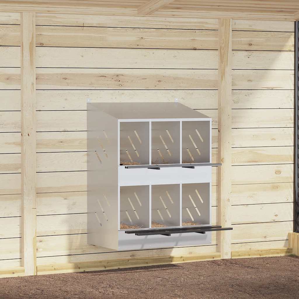 Kycklingholk med 6 fack galvaniserad silvermetall