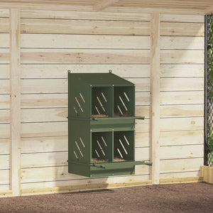 Kycklingholk med 4 fack olivgrön metall