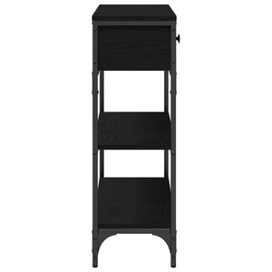 Konsolbord med låda Svart Ek 72,5 x 25 x 75 cm Konstruerat trä