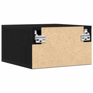 Nattduksbord 2 pcs Svart Ek 35 x 35 x 20 cm Konstruerat trä