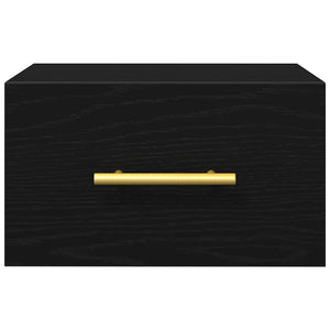 Nattduksbord 2 pcs Svart Ek 35 x 35 x 20 cm Konstruerat trä