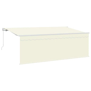 Markis med persienn Kräm 350 x 200 x 120 cm Tyg och Metall