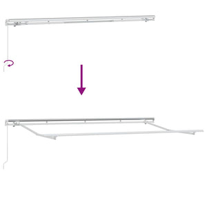 Markis med persienn Kräm 350 x 200 x 120 cm Tyg och Metall