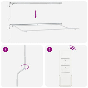 Utfällbar markis Vit 400 x 200 cm tyg