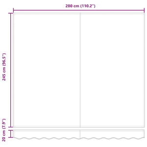 Utfällbar markis Röd 300 x 250 cm Tyg och Metall