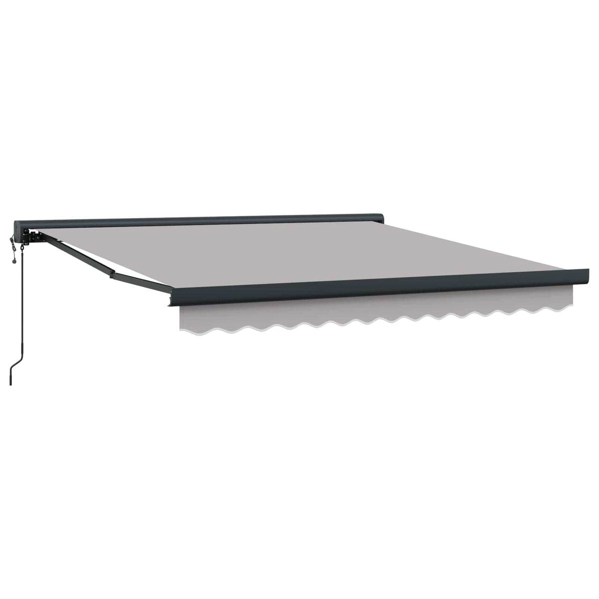 Utdragbar markis Ljusgrå 350 x 250 x 165 cm Tyg och Metall