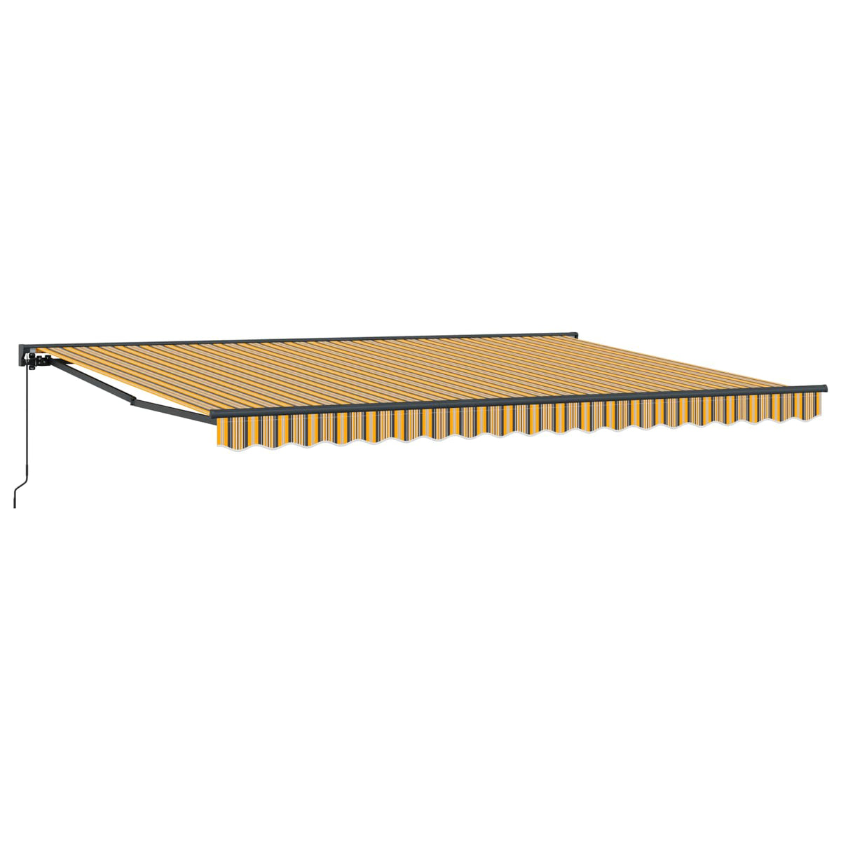 Markisram Gul och Grå 450 × 300 cm Polyester med PU-beläggning