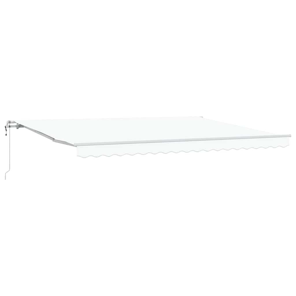 Utdragbar markis Vit 450 × 350 cm Duk och Aluminium