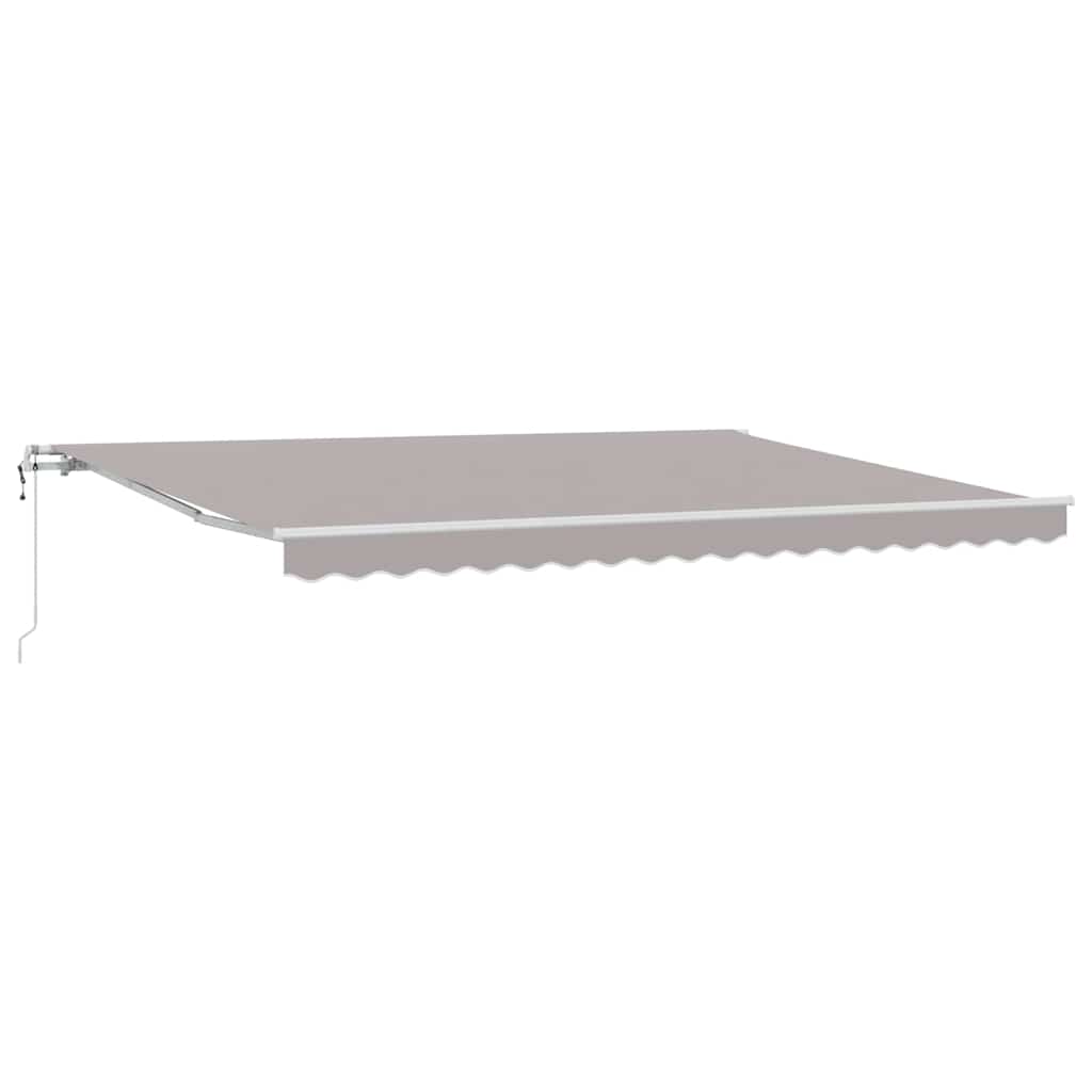 Utdragbar markis Ljusgrå 450 × 350 cm Duk och Aluminium