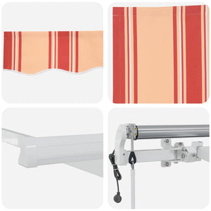 Utfällbar markis Gul och Orange 500 × 350 cm Tyger och Stål