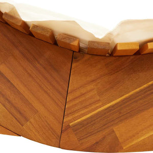 Solstol med kudde 2-person 2 pcs Brun Massivt Akaciaträ