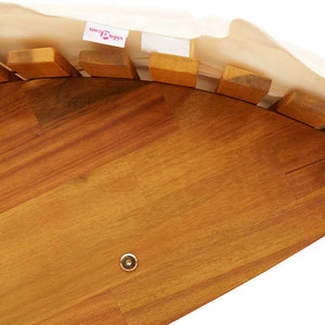 Solstol med kudde 2-person 2 pcs Brun Massivt Akaciaträ