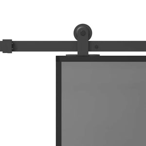 Skjutdörr med beslagset härdat glas och aluminium 76x205 cm