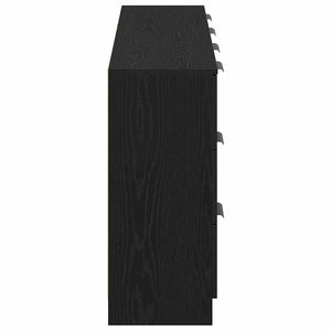 Sideboard med låda Svart Ek 180 x 30 x 70 cm Konstruerat trä