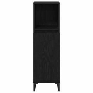 Badrumsmöbelset 3 pcs Svart Ek Konstruktions trä och metall