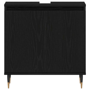 Badrumsmöbelset med lagring 3 pcs Svart Ek 30 x 30 x 190 cm