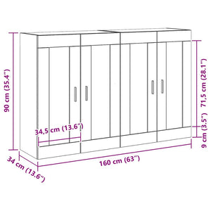 Väggmonterat skåp 2 pcs Artisan Ek 69,5 x 34 x 90 cm