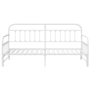 Dagbäddram med huvudgavel Vit 90 x 200 cm Stål