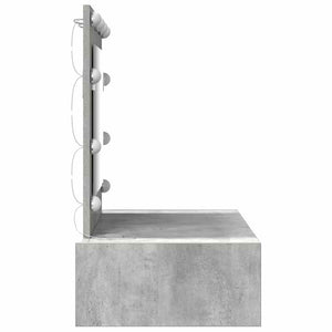 Smyckebord med låda Grå 83 x 40 x 70 cm Konstruerat trä