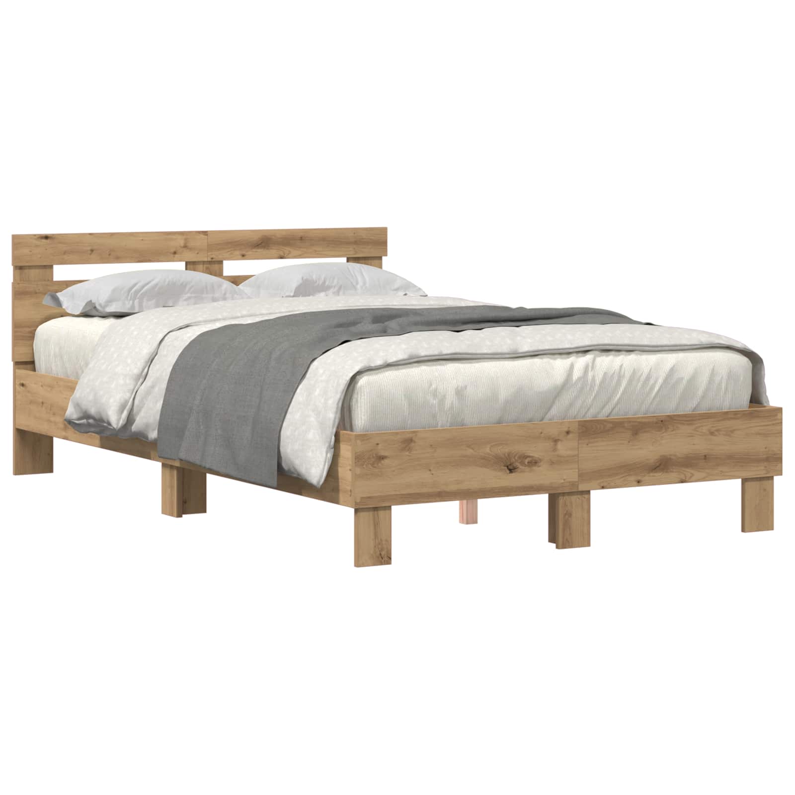 Sängram med huvudgavel Artisan Ek 135 x 190 cm Konstruerat trä