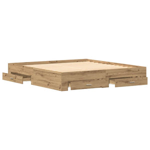 Sängram med låda Artisan Ek 180 x 200 cm Konstruerat trä