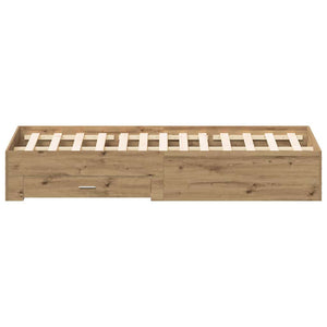 Sängram med låda Artisan Ek 180 x 200 cm Konstruerat trä