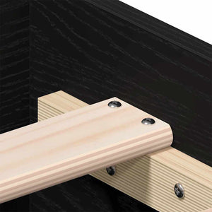 Sängram med låda Svart Ek 180 x 200 cm Konstruerat trä