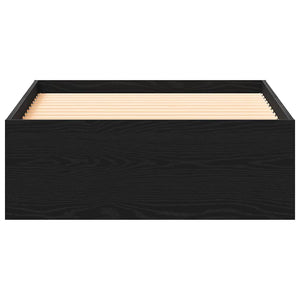 Sängram med låda Svart Ek 90 x 190 cm Konstruerat trä
