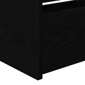 Sängsoffa med huvudgavel Svart Ek 90 x 200 cm Konstruerat trä