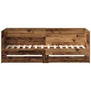 Sängsoffa med låda Gammalt trä 90 x 200 cm Konstruerat trä