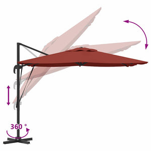 Roma Parasol Röd 286 x 284 x 265 cm Aluminium och Polyester