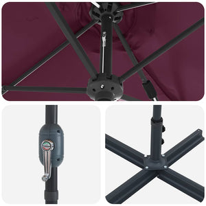 Trädgårdsparasol Bordeaux Röd 370 x 197 x 239 cm