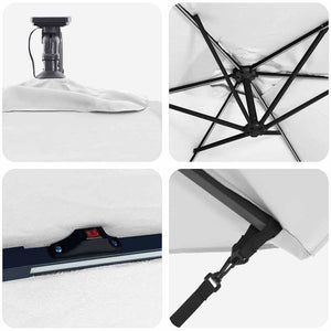 Parasoll Sand 294 x 200 x 270 cm Polyester och aluminium