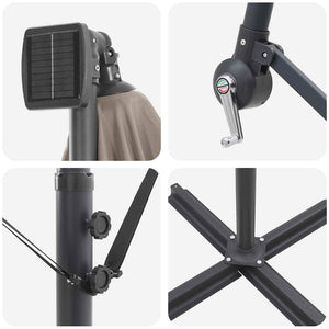 Parasoll Taupe 294 x 200 x 270 cm Polyester och aluminium