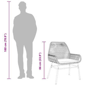 Matgrupp för trädgård med dynor 3 delar brun polyrotting glas