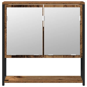 Badrumsmöbelset med hylla med dörr 2 pcs Brun Konstruerat trä