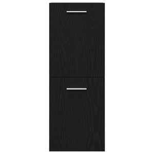 Badrumsmöbelset Väggmonterad 4 pcs Svart Ek Konstruerat trä