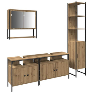 Badrumsmöbelset med hylla 4 pcs artisan ek Konstruerat trä