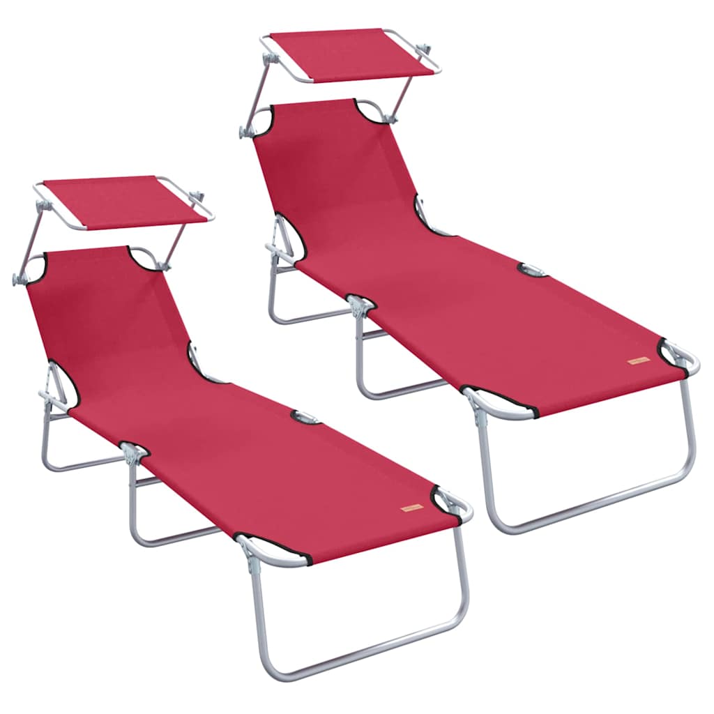 Solstol 2 st Polyester Röd