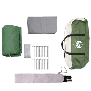 Familjetält med tak med lagring Grön och Vit 324 x 255 x 230 cm