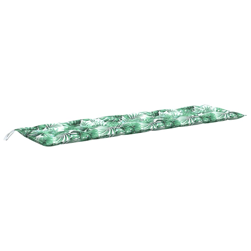 Bänkdyna för trädgården bladmönster 180x50x7 cm oxfordtyg