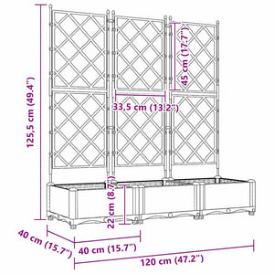 Trädgårdsplanterare 3 pcs Ljusgrå 120 x 40 x 125,5 cm Stål