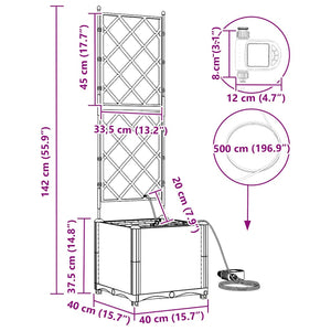 Trädgårdsplanterare Vit 40 x 40 x 142 cm Stål