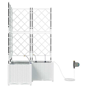 Trädgårdsplanterare 3 pcs Vit Stål