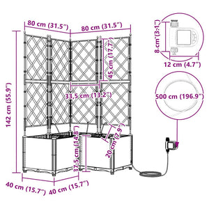 Trädgårdsplanterare 3 pcs Vit Stål