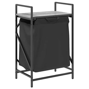 Tvättkorg 1 fack med hylla grå sonoma